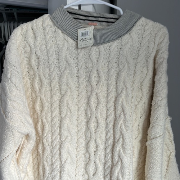 Free People Oversized Boyfriend Knit Sweater, NWT - Picture 3 of 6